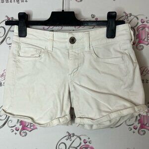 American Eagle Outfitters Women's Cream Jean Shorts super stretch white